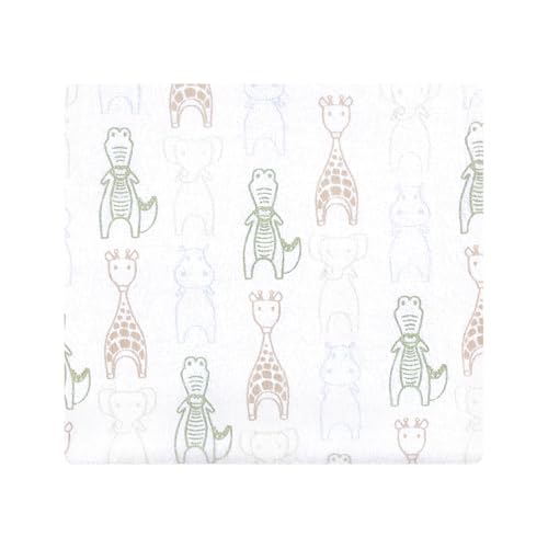 Image of Hudson Baby Cotton Flannel Receiving Blankets 4-Pack, Modern Safari Friends, One Size