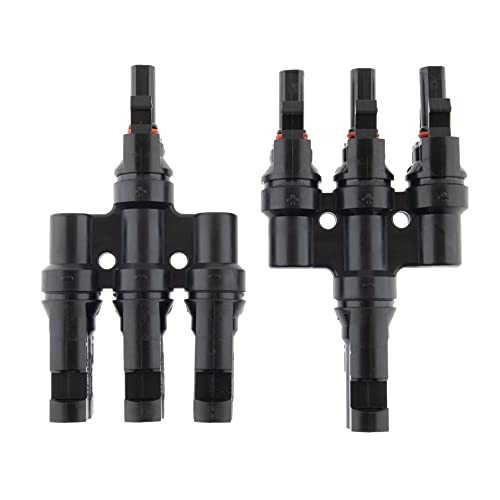 SeKi Y-Connector 3-Way Y Connector/Distributor/Junction sockets for Parallel Connection of Solar modules; Set of 2 Pieces; Solar Panel Parallel Adapter