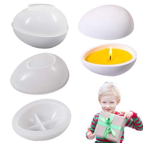 Molde de resina para huevos de Pascua, molde de huevo de Pascua de silicona, Molde de cemento de taza de vela, Molde de silicona de de almacenamiento, moldes de resina ornamental de mesa de