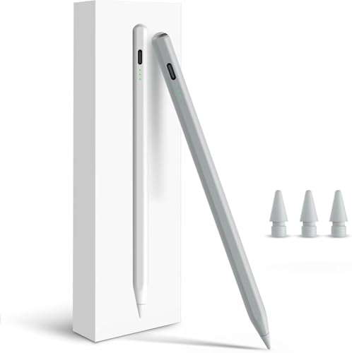 Image of Pencil for Apple iPad A16 10th Generation, Fast Charge Stylus Pen for 2026-2018 iPad A16 /11-6th Gen, Air 11 /13 M4 /M3 /M2 /5th-3rd, Pro 13 /11 /M4 /12.9 inch, Mini A17 Pro /6 /5th Palm Rejection Tilt Sensitivity