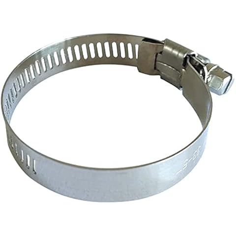 6 Pcs Hose Clips 304 Stainless Steel Pipe Clamps Matching Soft Pipe Outer Diameter 33-57mm, Rust Resistant Sturdy Duct Clamp Width 12mm Cover