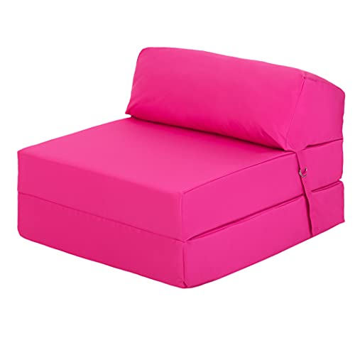 Ready Steady Bed Cómoda Silla Plegable en Z | Sofá Cama Futón Ligero | Cubierta Suave y Resistente al Agua | Colchón Individual de diseño ergonómico Zbed (Rosa)