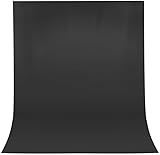 LS LIMO STUDIO LIMOSTUDIO 6 ft. X 9 ft. Long Life Time Reusable Black Muslin Backdrop Photography...