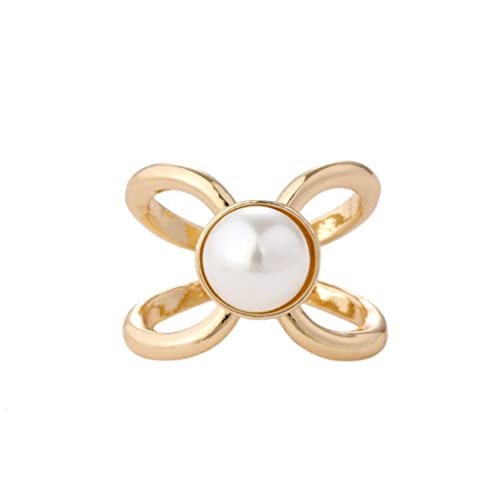 Broches en imitation de perles pour femmes en cristaux brillants et finition incurvée haut de gamme