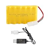 Cecicebb Batterie AA NiCd 7,2 V 700 mAh avec prise Tamiya standard pour voiture télécommandée camion appareils ménagers RC jouets 7,2 V batterie