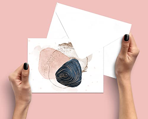 Image of Paper Clever Party Abstract Watercolor Thank You Cards with Envelopes for All Occasions, Wedding, Graduation, Everyday Essentials, Simple Multi Note Set Folded, 20 Pack