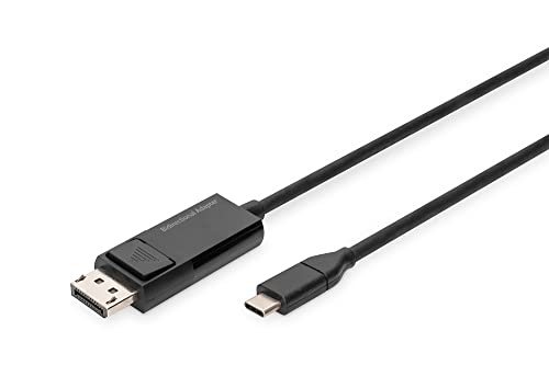 Digitus bidirectional USB-C to Displayport adapter cable, 2m, Displayport 1.4, DP Alt-Mode, 8k/30Hz, Compatible with monitor