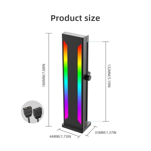 Soporte para GPU con base magnética y ARGB negro miniatura 2