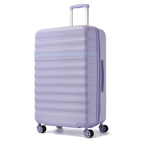 Kono Checked Luggage 28in Expandable Hardside TSA Lock Purple