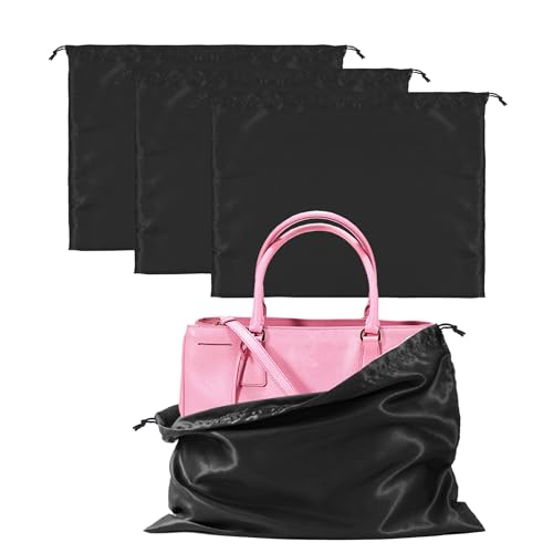 3 Pack Purse Dust Bags for Storage Silk Dust Bags for Handbags Dust Covers With Drawstring for Purse Shoes Boots