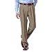 Haggar Men's Repreve Stria Gab Pleat Front Dress Pant,Khaki Stria,38x29
