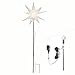 Produktbild OVILUM Leuchtstern 3D mit Erdspieß und LED Beleuchtung| weiß | |Ø 57 cm| 3D Stern mit 18 Spitzen | wetterfest | Garten Deko, Wohnzimmer, Weihnachtsdeko | Weihnachtsstern | mit Timer