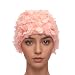 Medifier Lace Vintage Swim cap Floral Petal Retro Style Bathing Caps for Women Rose Pink