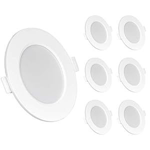Spot LED encastrable Dimmable,Spot de Plafond Encastré 6W 500lm,Spot Encastré Extra Plat 26MM,3000K Blanc Chaud, LED spot encastré IP44 pour Salle de Bain Salon Cuisine Chambre Bureau, Trou 75-85mm