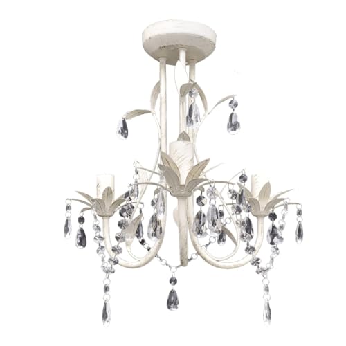 Sophrelle Lampadari con Pendenti in Cristallo 2 pz Bianco Elegante Bianco,278738