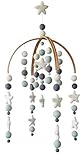 Baby Crib Mobile by Tik Tak Design Co – Felt Ball Mobile for Your Boy or Girl Babies Bed Room – 100% NZ Wool - Designer Colors to Match Your Nursery and Delight Your Child