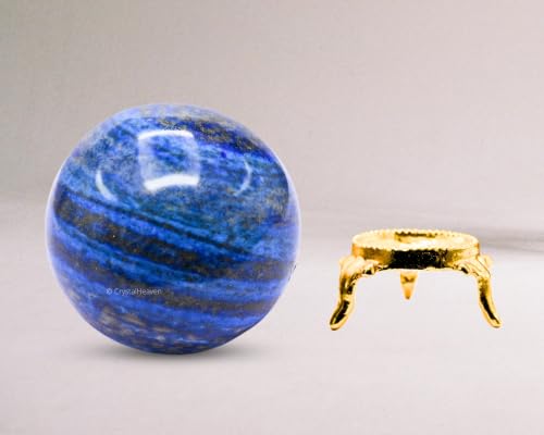 Image of Certified Lapis Lazuli Crystal Ball for Meditation - Premium Crystal Vastu Items for Home and Feng Shui Items for Good Luck - Ideal for Pooja Supplies and Spiritual Practices (2.5 inch Inch)