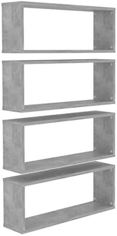 vidaXL 4x Wall Cube Shelf Home Living Room Furniture Shelving Ledges Storage Hanging Floating Shelf Wall Unit Cube Organiser Set Black