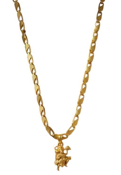 Lord Hanuman Bajrangbali Pendant with Textured Link Chain-image-8
