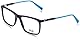 Fila Quadratisch Cellulose acetate Brillen in Shiny Full Blue für Jungen, Brille mit Sehstärke, optional mit Sonnenbrillen tönung oder Blaulichtfilter (Modell VFI486L)