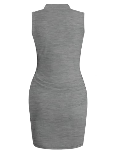 Image of AUXDIO Women Summer Bodycon Dresses Casual Tank Sleeveless Ruched Wrap 2026 Party Club Mini Dress