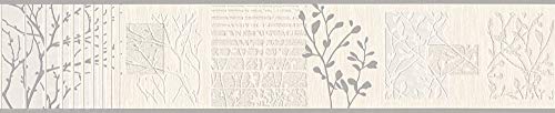 A.S. Création selbstklebende Bordüre Only Borders 10 Borte 5,00 m x 0,13 m beige grau metallic Made in Germany 344212 3442-12