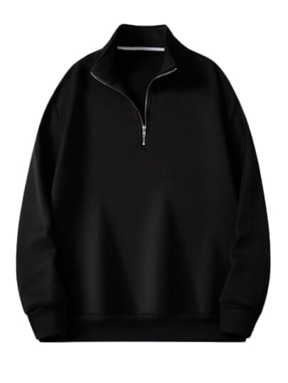 heradawn Half Zipper Solid Sweatshirt for Men-picture-13