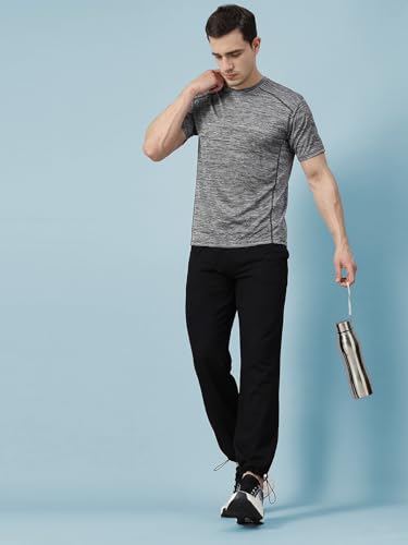 CHKOKKO Men's Polyester Regular Fit Round Neck Regular Dry Fit Gym Sports T-Shirt