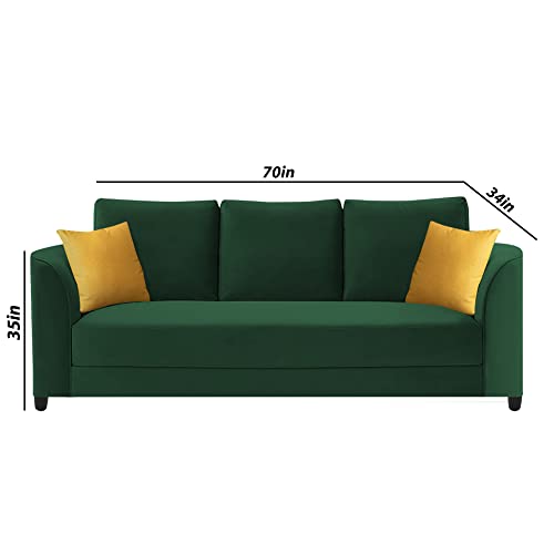 Image of Francis 3 Seater Sofa Set for Living Room (Green Fabric)