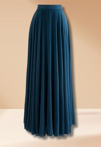 Image of Women's Full Length Georgette Long Skirt- Lehenga with 8 Meters Maxi Flare