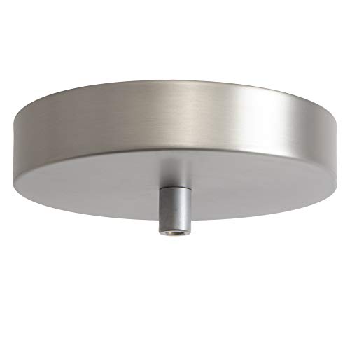 Flea Market Rx 5 Inch Pendant Canopy Kit with Lamp Cord Strain Relief, Ceiling Light Cover Plate & All Mounting Hardware for Hanging Style Lighting Fixtures, 25 LB Rated, Made in USA (Satin Nickel)