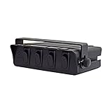 Interruptores básicos Interruptor basculante de encendido y apagado de 4 entradas, 12V, 40A, con Panel de luz LED, caja de controlador de palanca, resistente al agua for automóvil, automóvil, barco marino ( Color : Green L