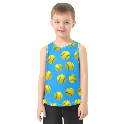 J JOYSAY Softball Sport Equipment Boys Tank Top Sleeveless Muscle Shirts Quick Dry Kids T-Shirts 3-15T2