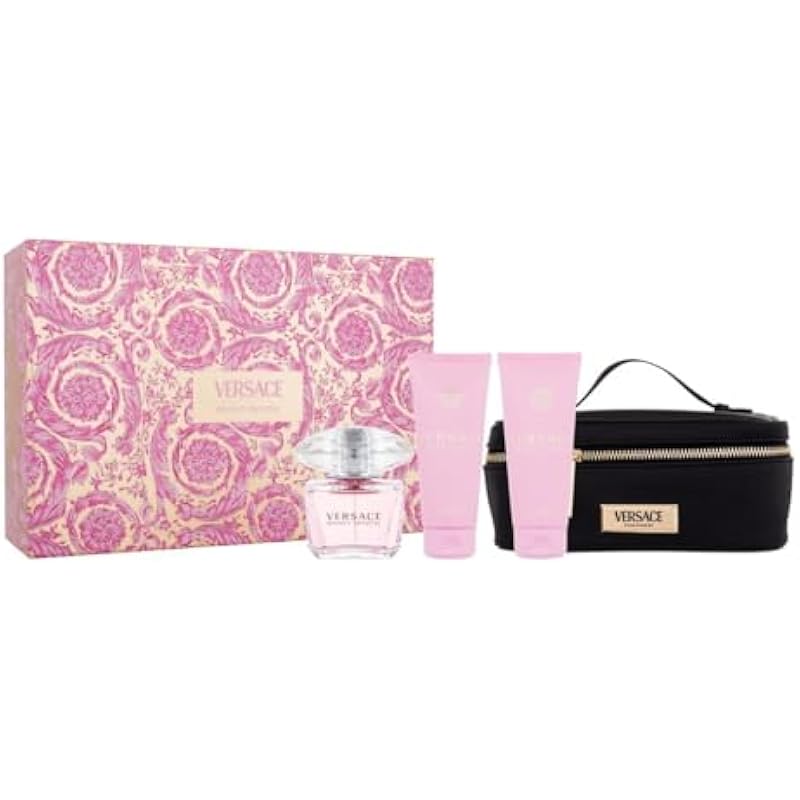 Versace Bright Crystal Eau De Toilette Spray 3.4 Oz, Body Lotion 3.0 Oz, Shower Gel 3.0 Oz