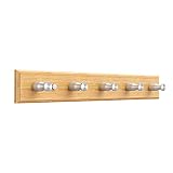 Dimensión y paquete: Perchero de pared tipo ganchos redondos (con 5 ganchos) x 1, Tornillo de acero inoxidable x 2, Tornillo de anclaje x 2, Tapón de rosca x 2, Cubierta de tapa redonda pequeña x 2. El tamaño total de la percha : 42cm x 5cm x 6cm (Largo * Ancho * Alto).