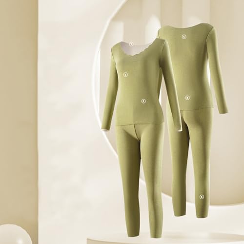 Ensemble sous-vêtement thermique femme col rond en maille sans couture épaisse - 5