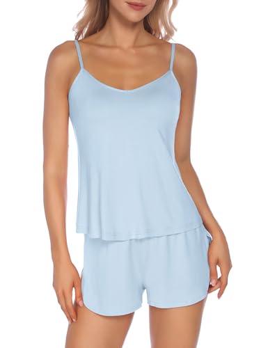 Image of Senert Sexy Pajamas for Women Sleepwear Sexy Lingerie V Neck Pjs Cami Shorts Set Nightwear S-XXL