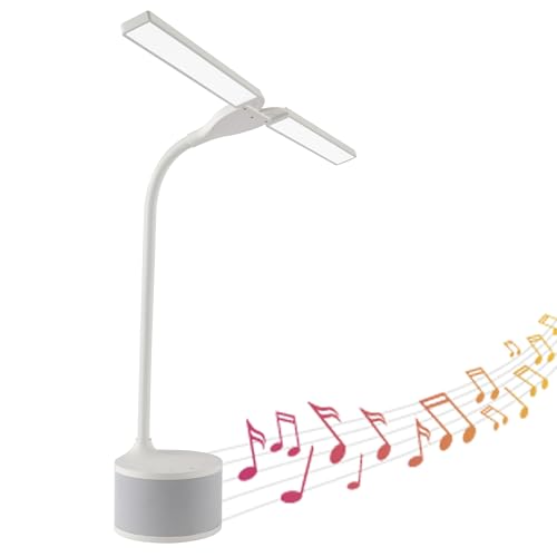 OttLite LED Desk Lamp with Dual Shades and Bluetooth Speaker, White by OttLite - Image 5
