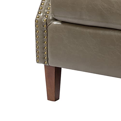 Giovanni Grey Classic Armchair - Queen Anne Back, Adjustable, Polyurethane Upholstery - Indoor Use