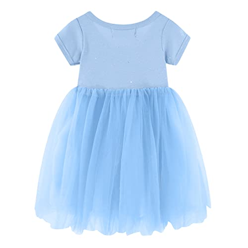 LittleSpring Little Girls Tutu Dress Summer Short-Sleeve Princess Dress2