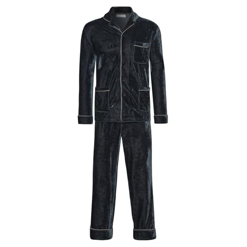 Mens Navy Velvet Pajamas - Zeus