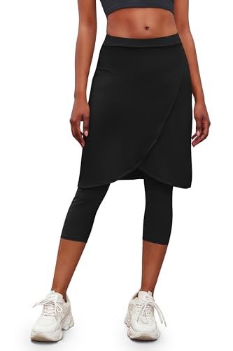 Aurgelmir Knee Length Womens Golf Tennis Skirts with Capri Legging Athletic Running Outdoor Workout Skorts with Pocket2