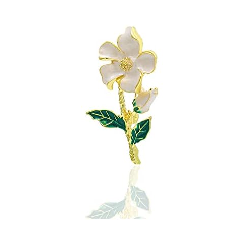 JINYISI Brooch,Ladies Brooch,Women's gardenia Flower Petal Brooch,enamel art brooch,Women's Flower Brooch Pin,Brooch Pin for Women and Girls Stylish Flowers Brooch,For Women, Girls, Ladies (Brooch) Cover