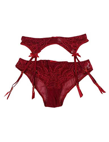 Women Floral Lace Garter Belt Plus Size Mesh Suspender Belt Set With 4 Straps Metal Clip For Thigh High Stockings #TOP5