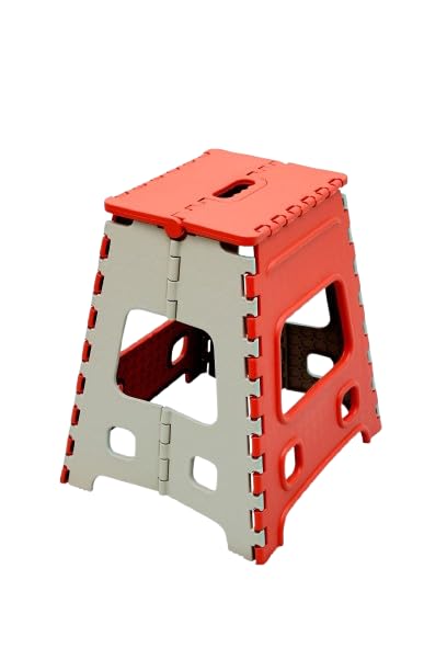 18 Inches Super Strong Folding Step Stool for Adults and Kids, Kitchen Stepping Stools, Garden Step Stool Kitchen (Red)-image-9
