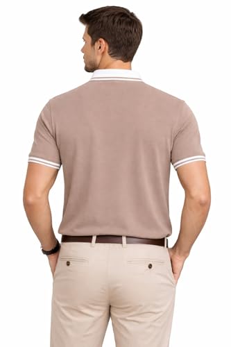 Image of Mens Pique Polo T-Shirt | Cotton Rich, Smart Fit Polo with Embroidered Logo | Casual & Sports Wear | Polo T-Shirt for Men