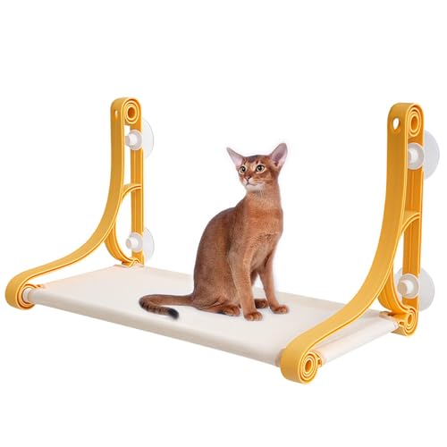 Lifetips アビシニアン Abyssinian 猫用 吸盤式ハンモック 窓辺キャットベッド 吊り下げ 耐荷重57kg 大型猫対応 強力吸盤 安定固定 省スペース 室内用 折りたたみ 洗える 組立簡単 おしゃれ 窓ハンモック 窓用ベッド 吸盤ベッド サ