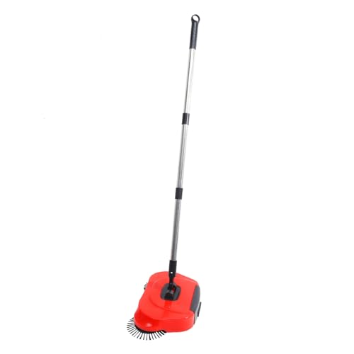 Wakauto Hand Push Sweeper Broom Dustpan Floor Vacuum Mop No Electricity 360° Rotation Easy Clean for Home