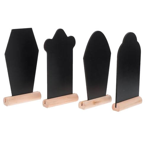 Amosfun 4Pcs Mini Chalkboard Signs Tombstone Shape...