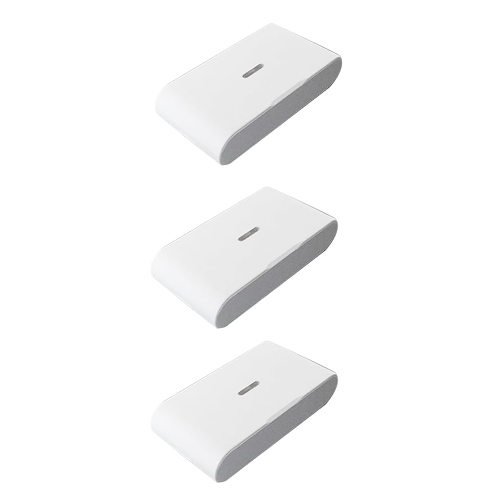 Sirxlevcy White 3Pcs 433Mhz Wireless Vibration Glass Break Detector Adjustable Sensitivity Compatible Withalarm Systems B